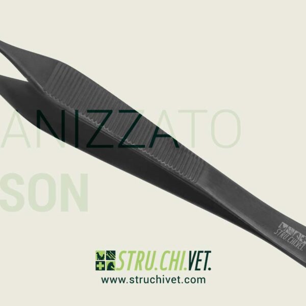 Adson Pinzetta Dritta 12 cm con 1x2 Denti Ebanizzato