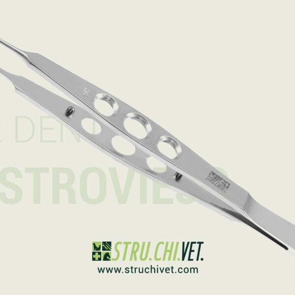 Castroviejo Pinzetta da Sutura con 1x2 Denti Impugnatura Forata