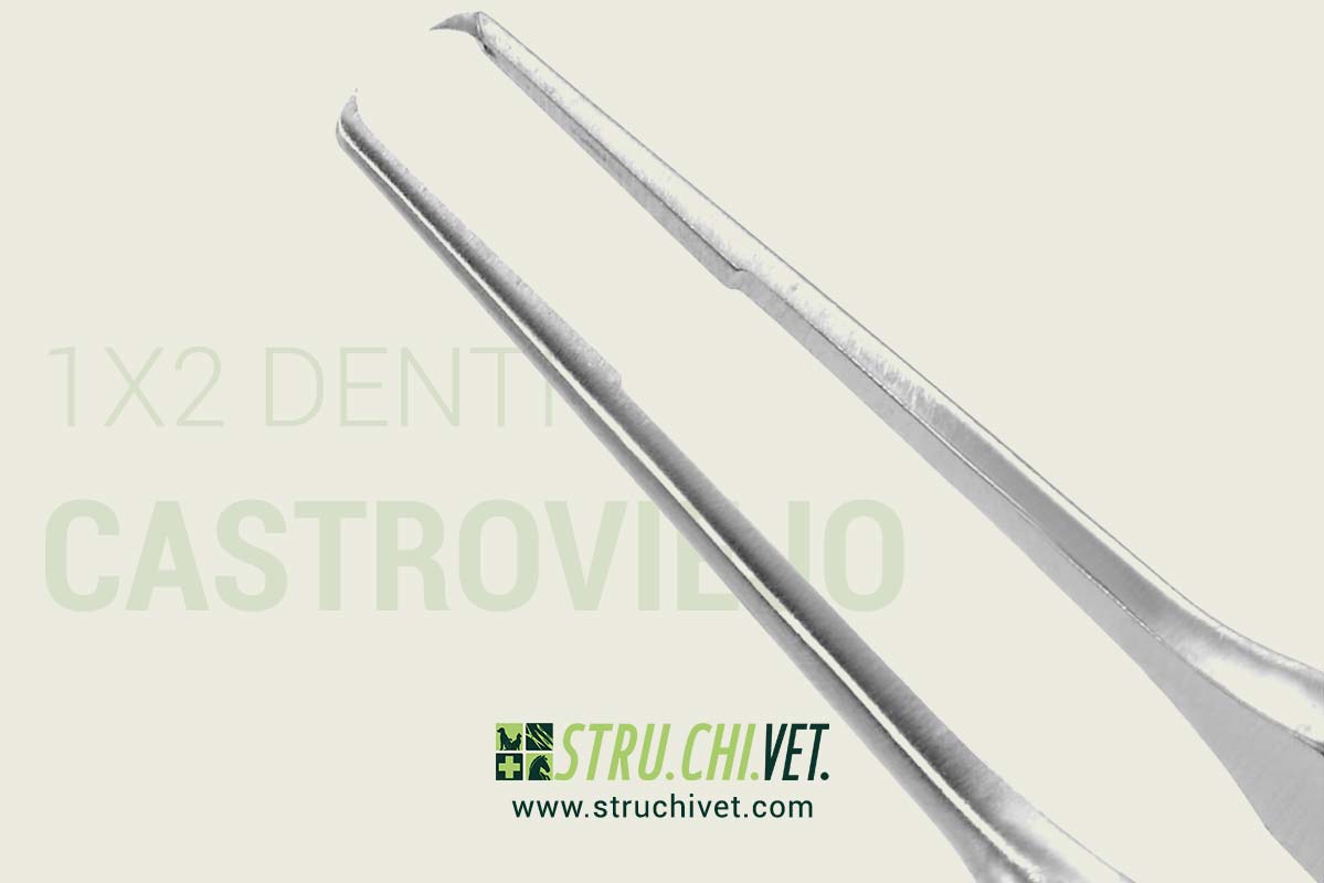 Castroviejo Pinzetta da Sutura con 1x2 Denti Impugnatura Forata