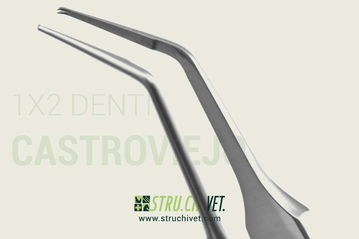Castroviejo Pinzetta da Sutura con 1x2 Denti Punta Angolata