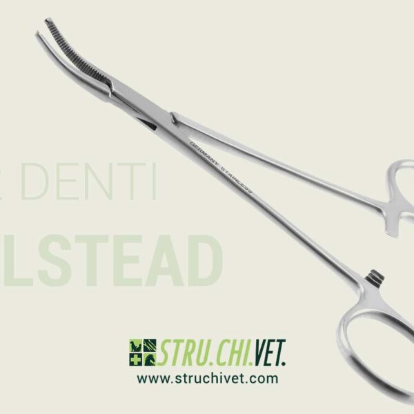 Halsted Pinza Mosquito Emostatica 1x2 Denti Presa Curvata
