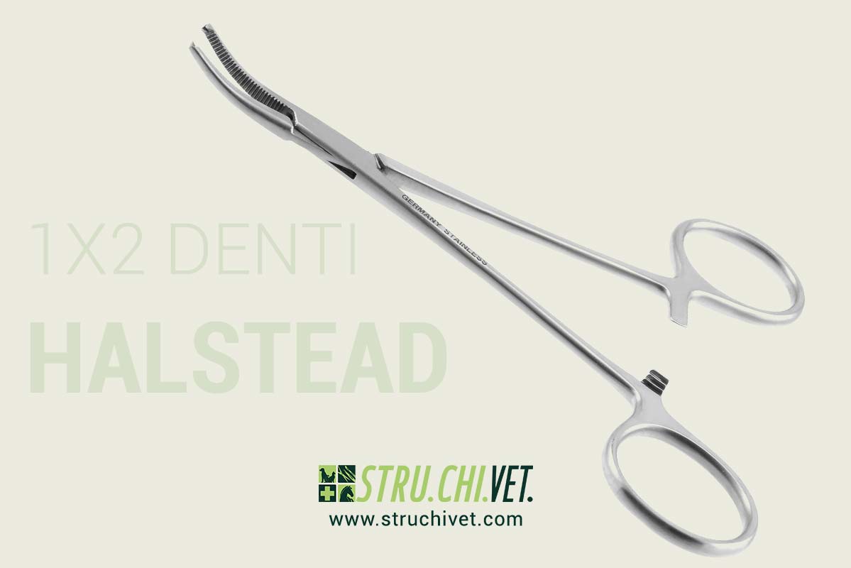 Halsted Pinza Mosquito Emostatica 1x2 Denti Presa Curvata