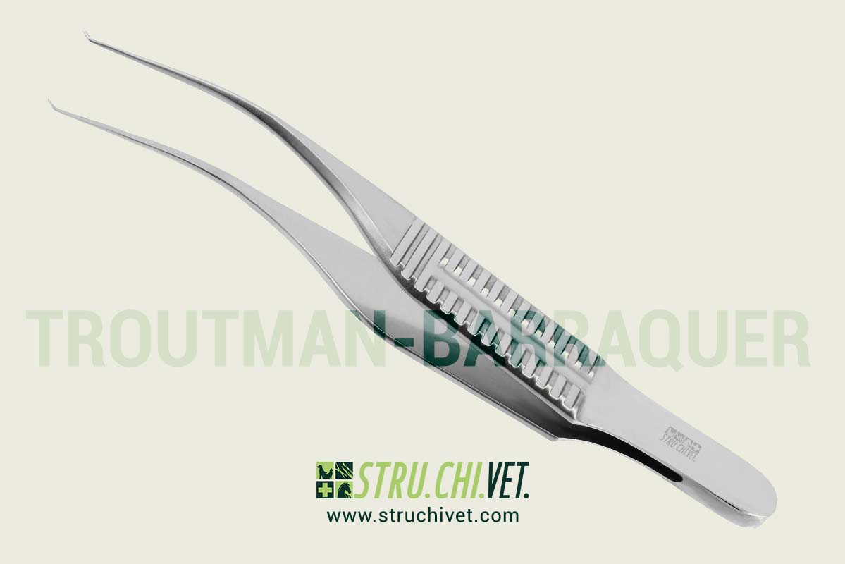 Troutman-Barraquer Pinzetta Corneale per Colibri con 0.12mm 1x2 Denti