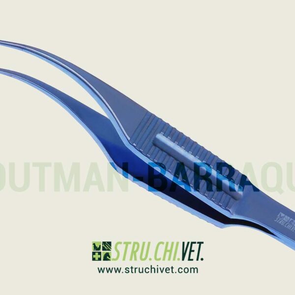 Troutman-Barraquer Pinzetta Corneale per Colibri con 0.12mm 1x2 Denti Titanio